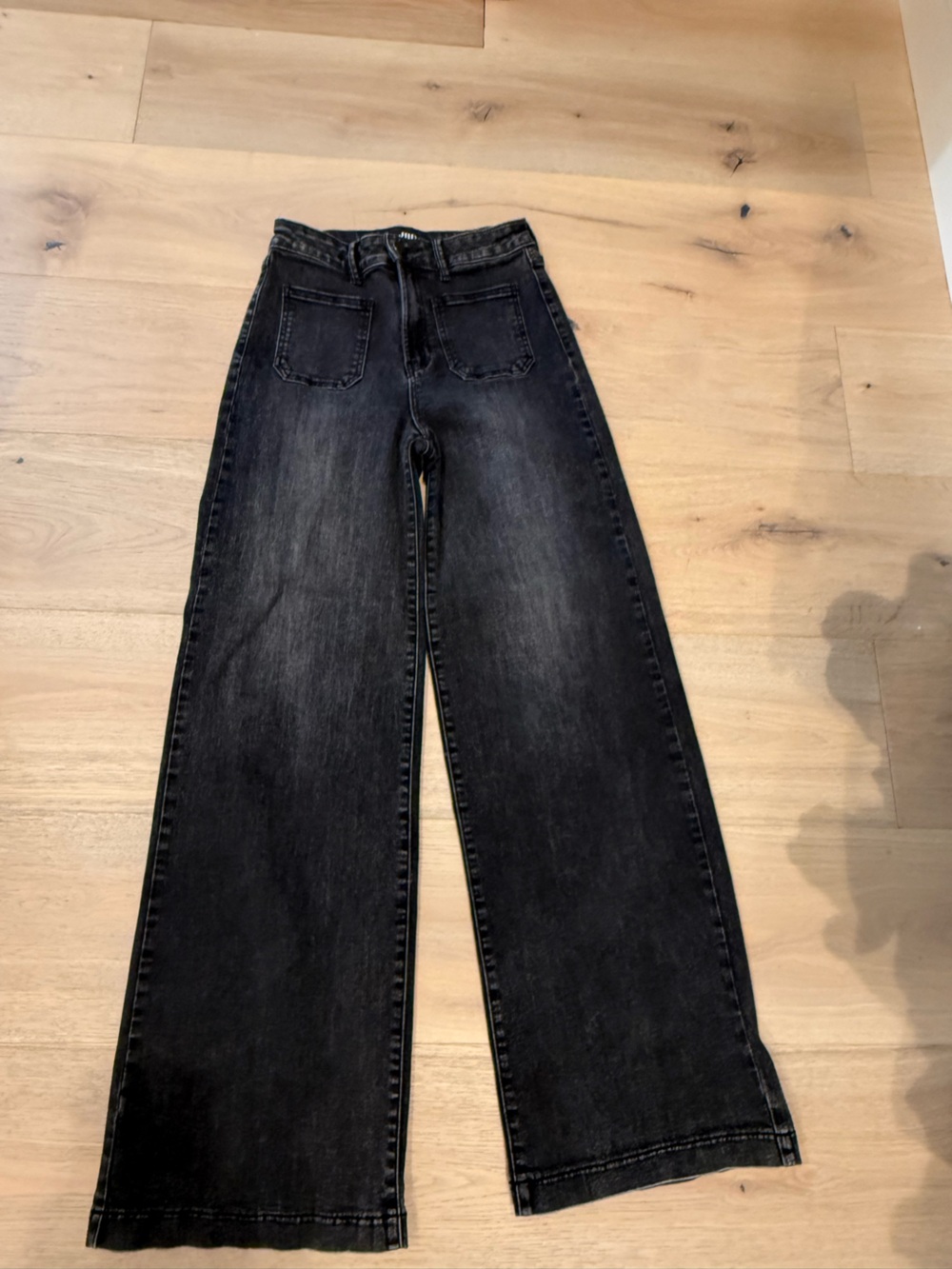 JBD size 27 waist Women's wide leg high waisted trouser Black Wash jeans